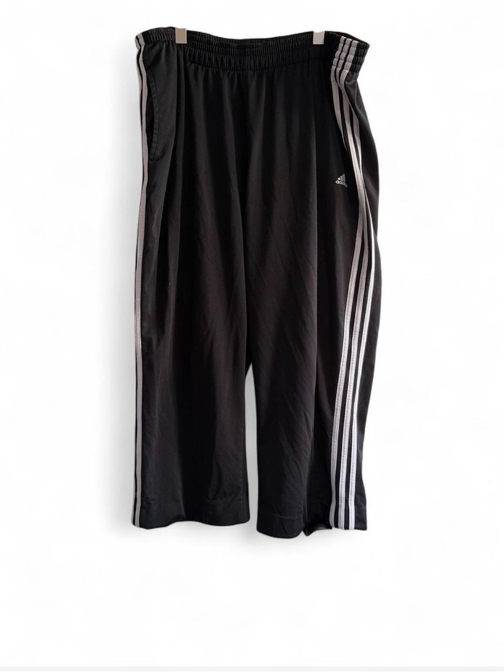 Adidas Black Jogger Pants with White Side Stripes